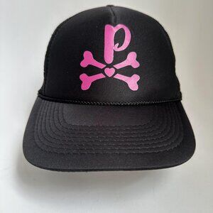 Tokidoki Logo Trucker Cap w/Rope OTTO Adjustable Snap Back Hat Black Mesh Back